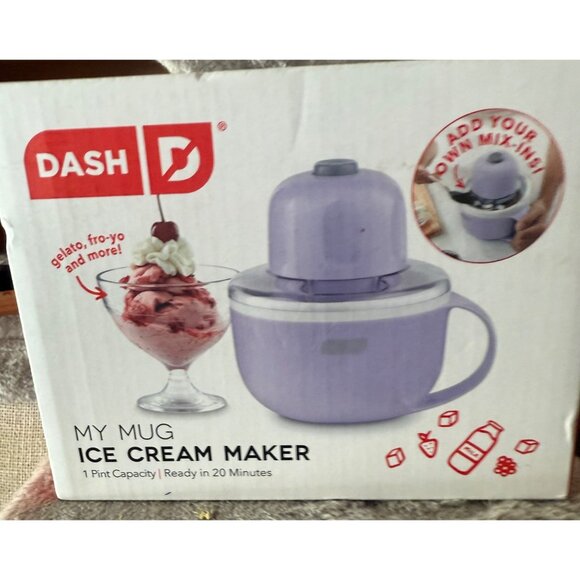 Dash My Mug Ice Cream Maker 1-Pint Capacity Compact Design Purple - Picture 1 of 6